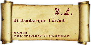 Wittenberger Lóránt névjegykártya